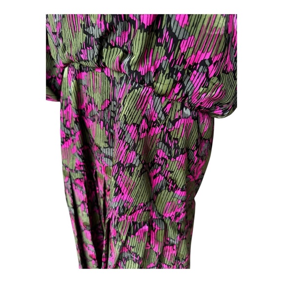 Adele Simpson Vintage Pink and Green Patterned Drop Waist  Dress - Picture 6 of 10